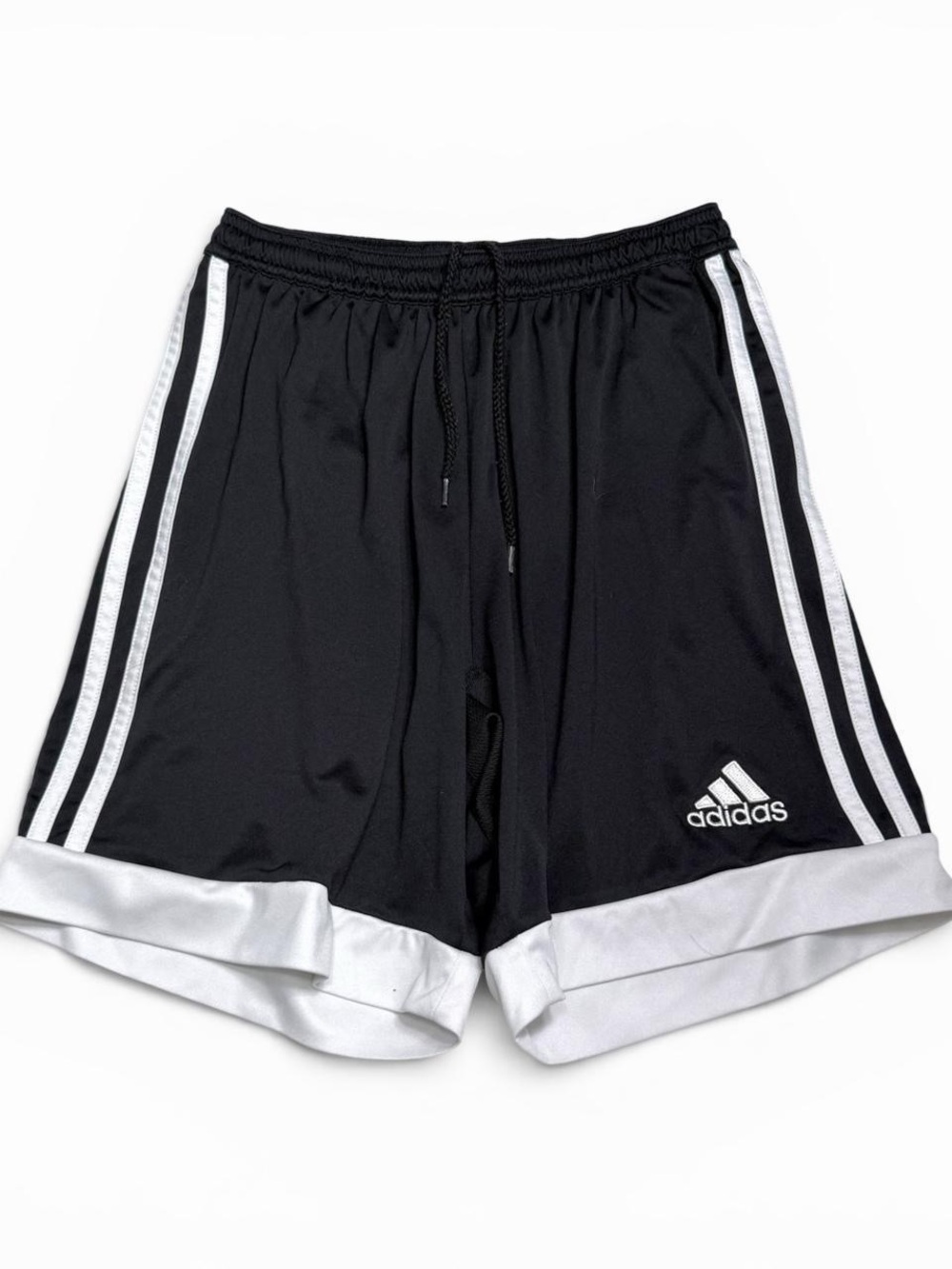 Classic Adidas Black & White Stripe Tastigo 15 Soccer Shorts